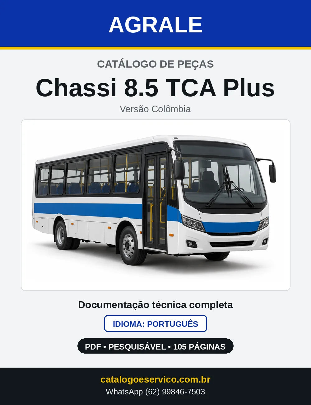 Capa do Catálogo de Peças Agrale Chassi 8.5 TCA Plus em PDF