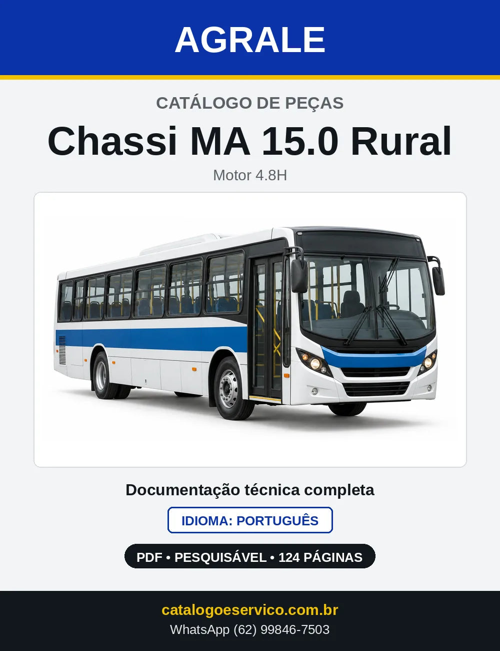 Capa do Catálogo de Peças Agrale Chassi MA 15.0 Rural em PDF