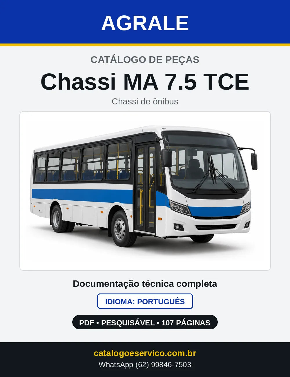 Capa do Catálogo de Peças Agrale Chassi MA 7.5 TCE em PDF