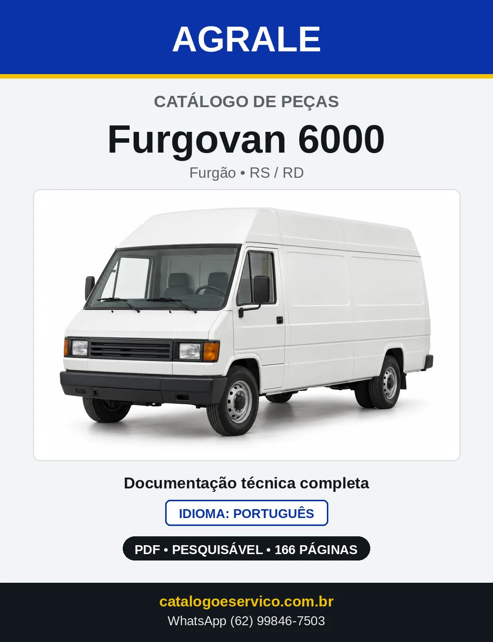 Capa do Catálogo de Peças Agrale Furgovan 6000 em PDF