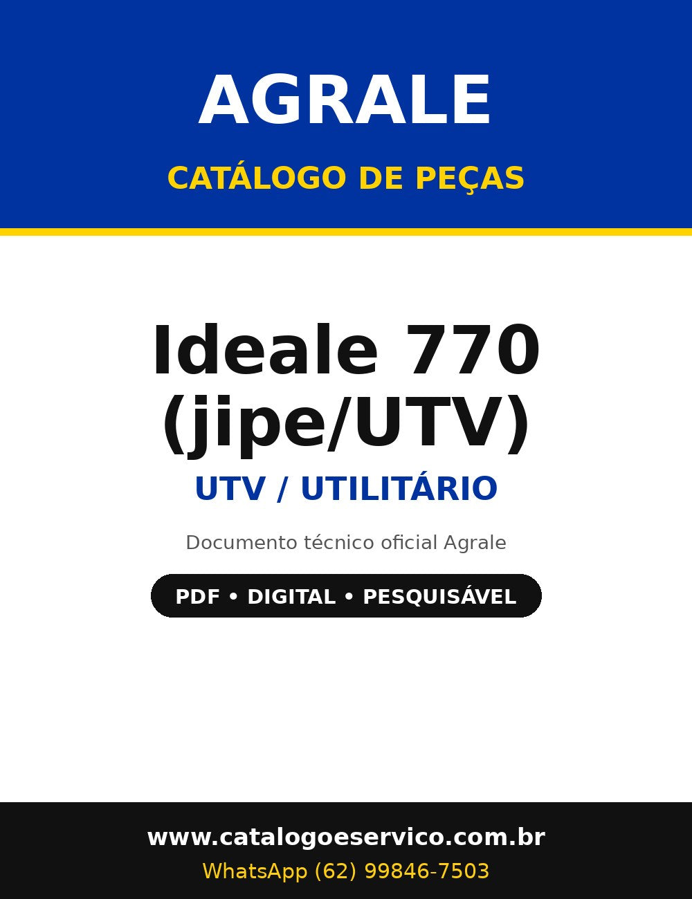 Catálogo de Peças Agrale Ideale 770 (jipe/UTV) - UTV / Utilitário