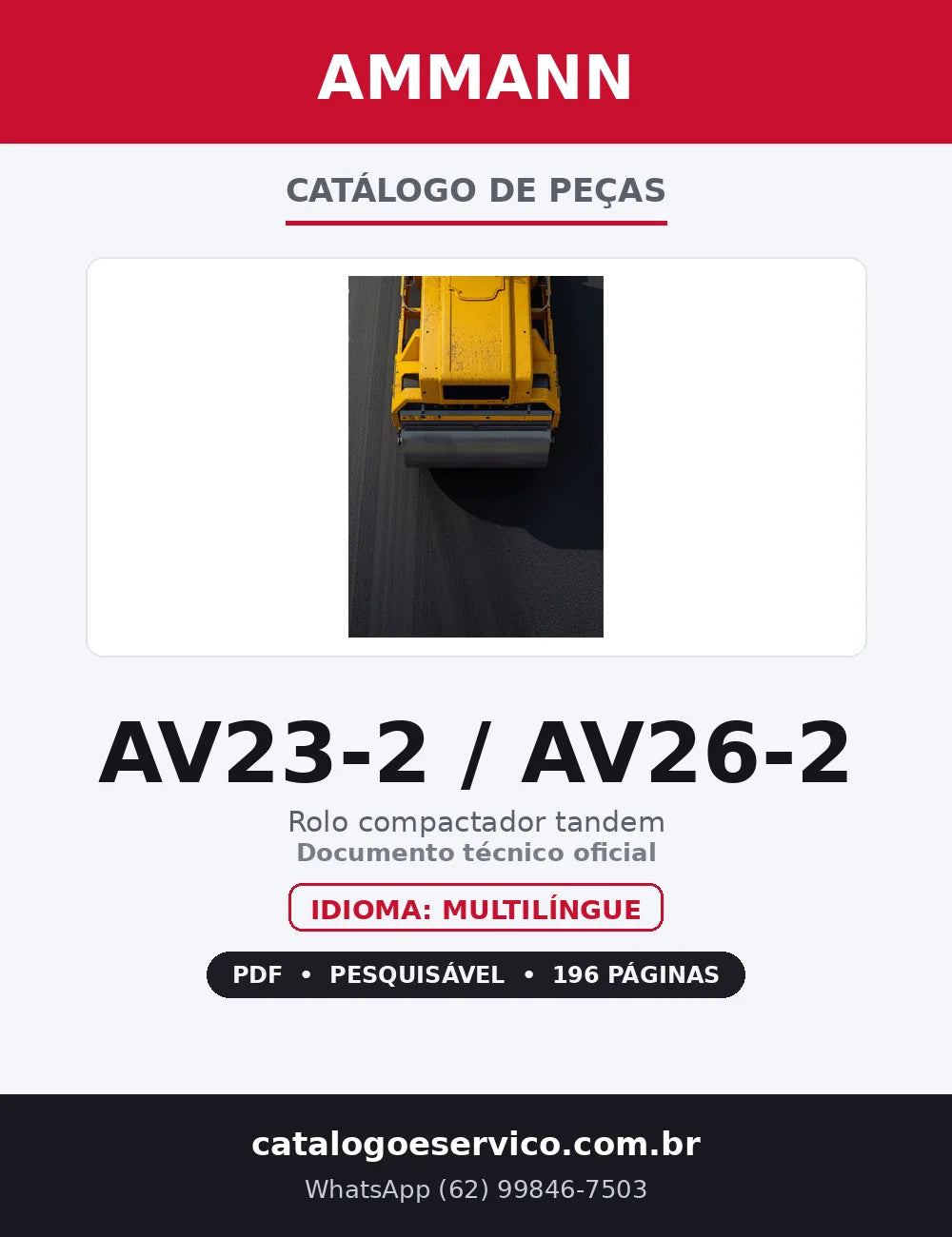 Capa — Catálogo de Peças Ammann AV23-2 / AV26-2