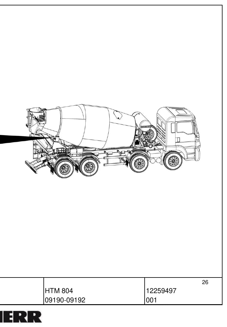 Detalhe de conjunto do Catálogo de Peças Liebherr HTM 804 com as referências de fábrica