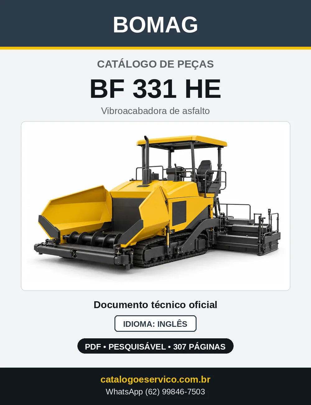 Capa do Catálogo de Peças Bomag BF 331 HE em PDF