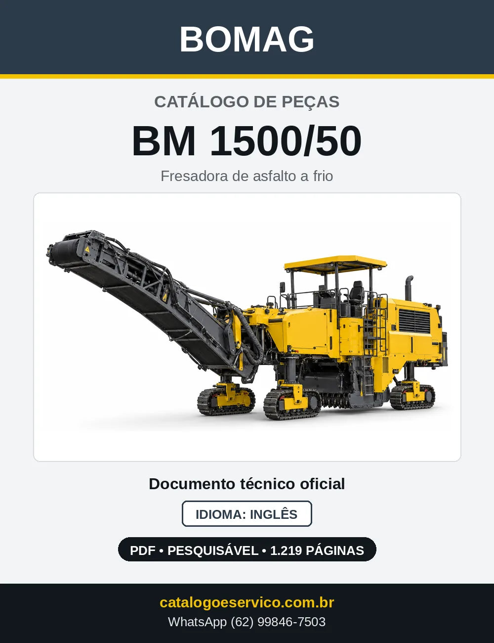 Capa do Catálogo de Peças Bomag BM 1500/50 em PDF