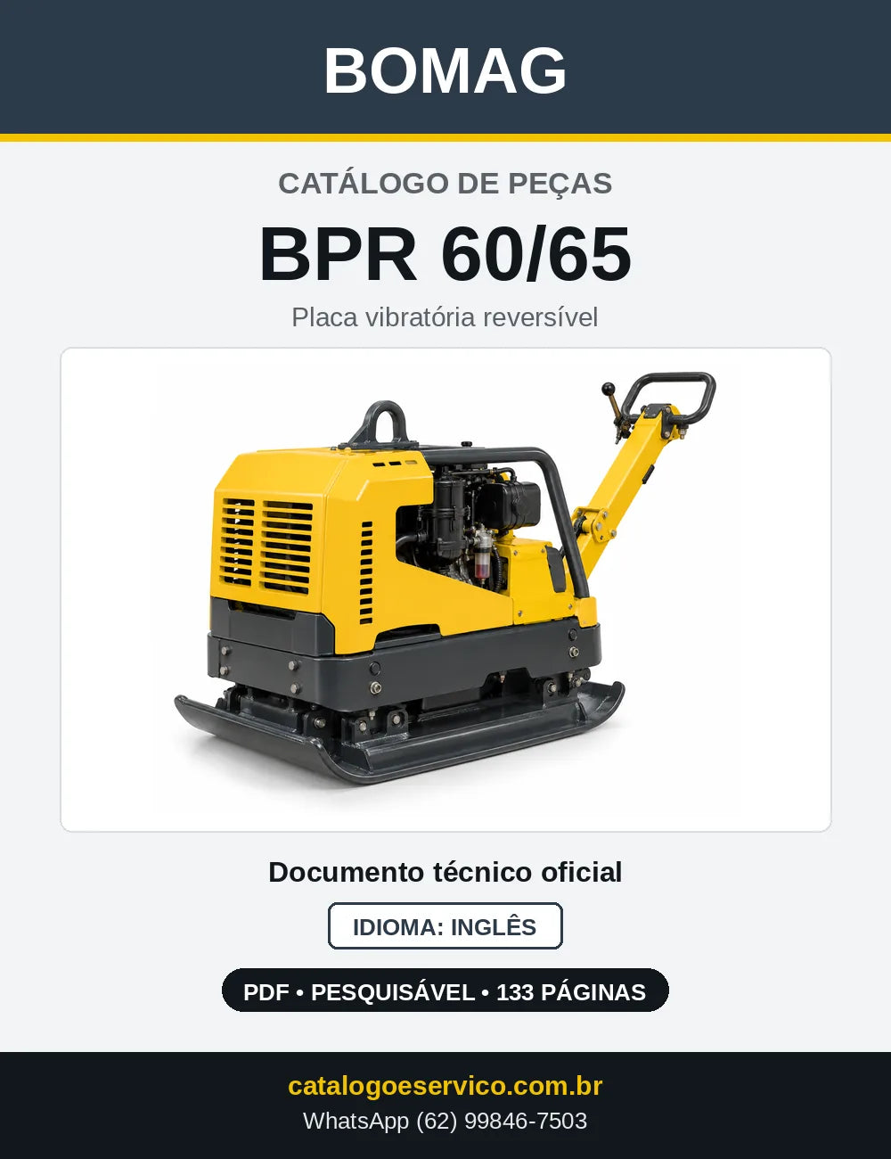 Capa do Catálogo de Peças Bomag BPR 60/65 em PDF