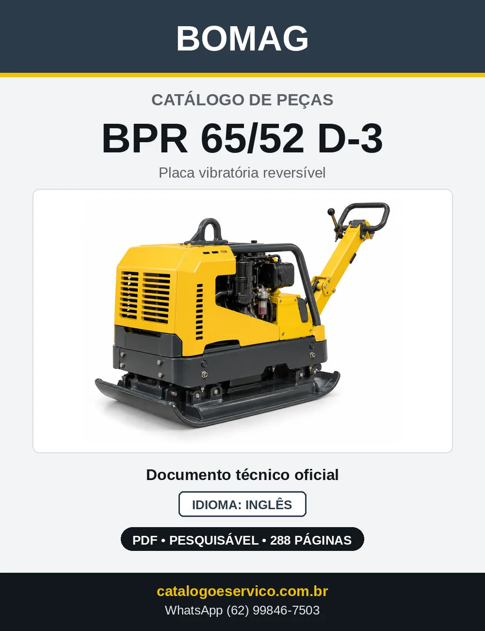 Capa do Catálogo de Peças Bomag BPR 65/52 D-3 em PDF