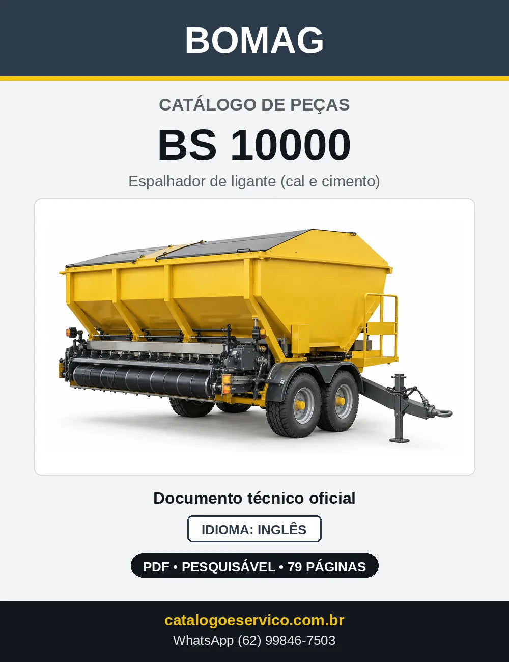 Capa do Catálogo de Peças Bomag BS 10000 em PDF
