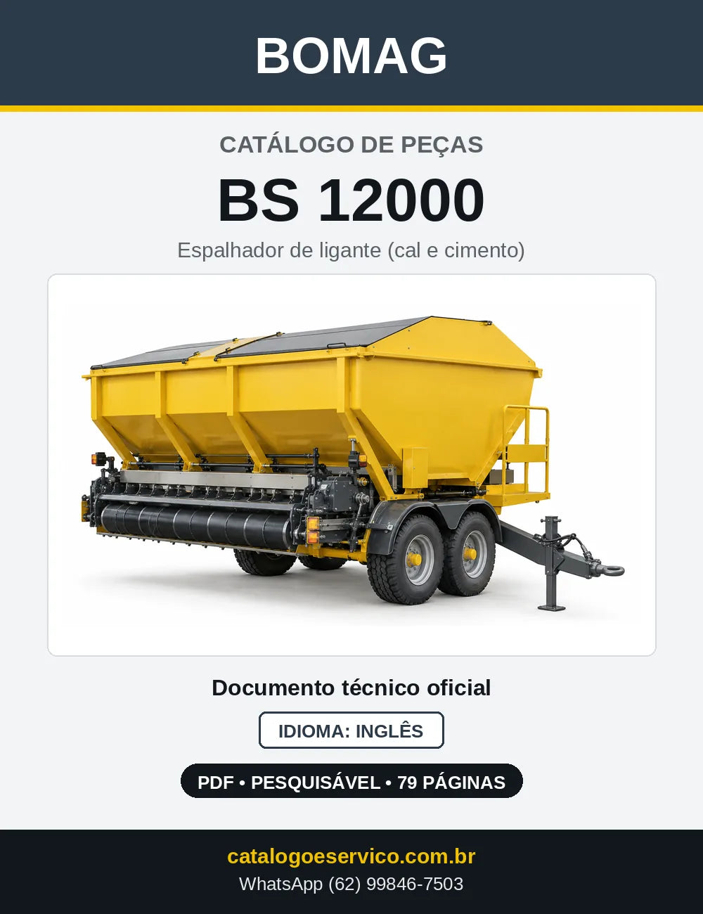 Capa do Catálogo de Peças Bomag BS 12000 em PDF