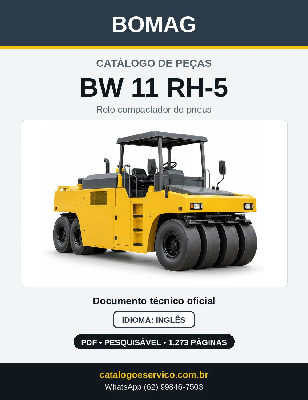Capa do Catálogo de Peças Bomag BW 11 RH-5 em PDF