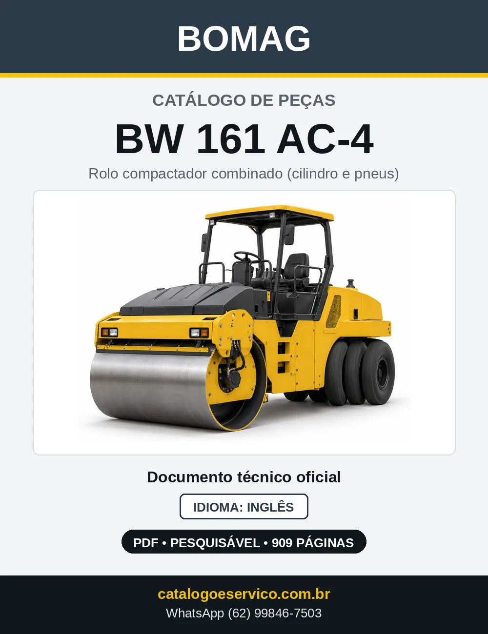 Capa do Catálogo de Peças Bomag BW 161 AC-4 em PDF