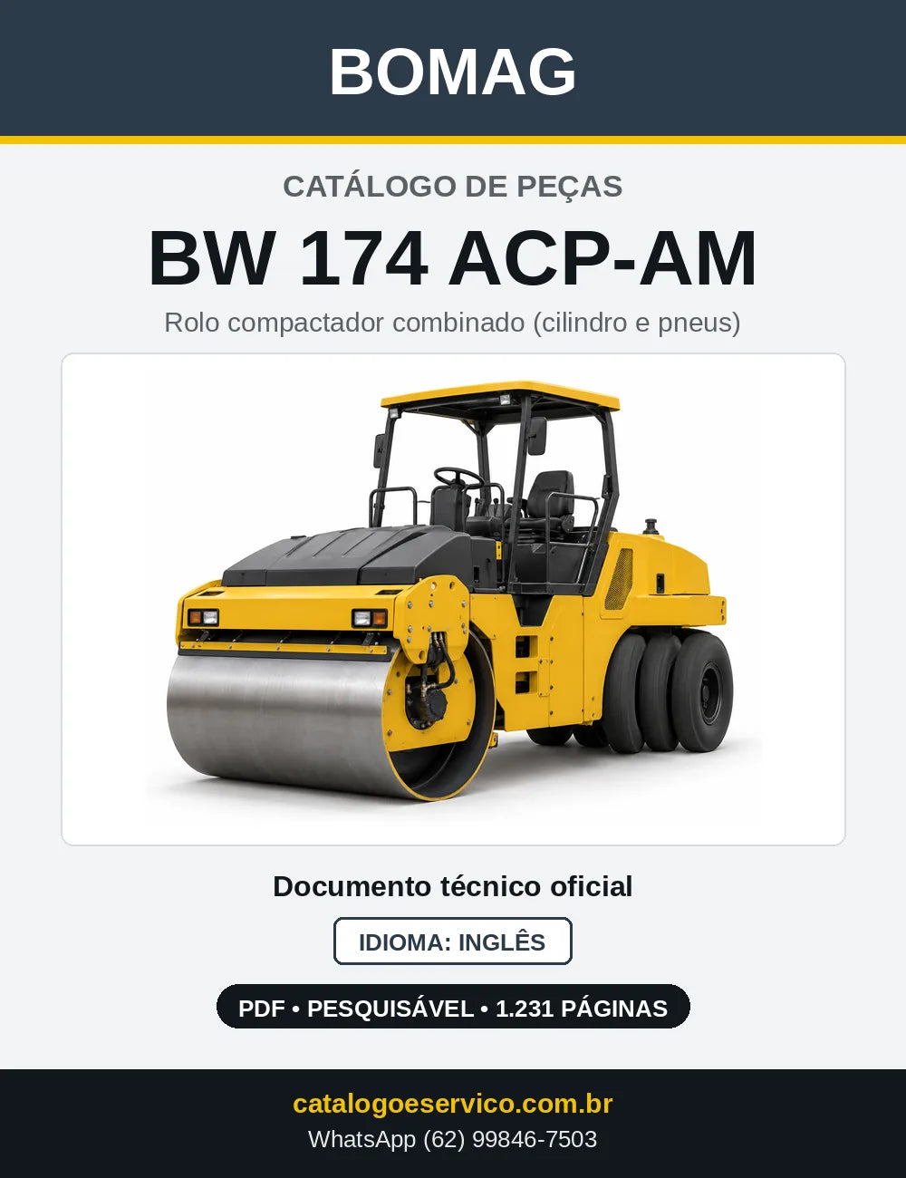 Capa do Catálogo de Peças Bomag BW 174 ACP-AM em PDF