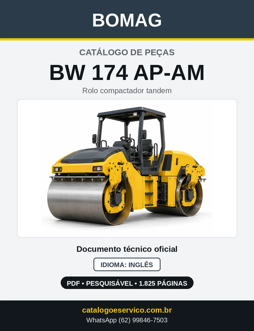 Capa do Catálogo de Peças Bomag BW 174 AP-AM em PDF