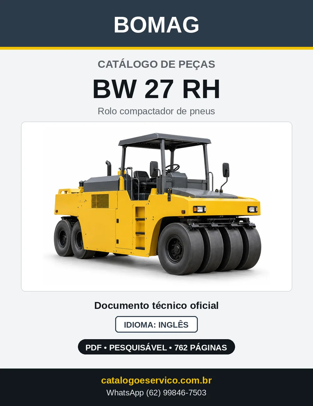 Capa do Catálogo de Peças Bomag BW 27 RH em PDF