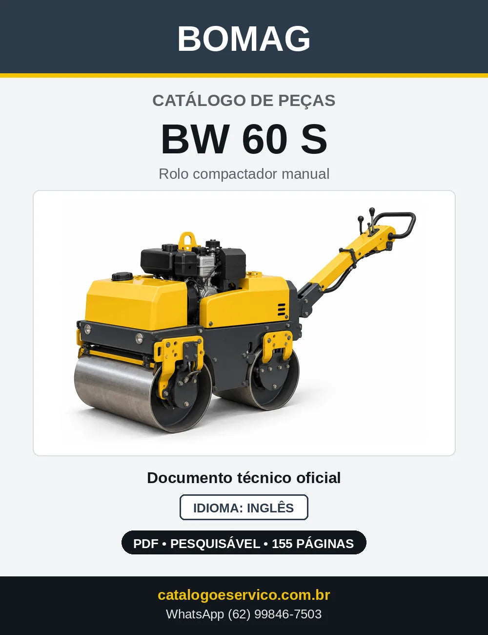 Capa do Catálogo de Peças Bomag BW 60 S em PDF