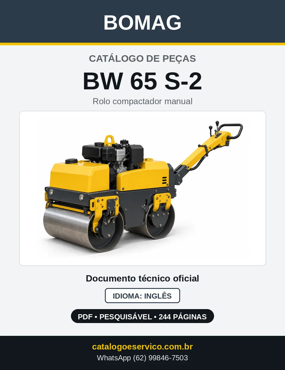 Capa do Catálogo de Peças Bomag BW 65 S-2 em PDF