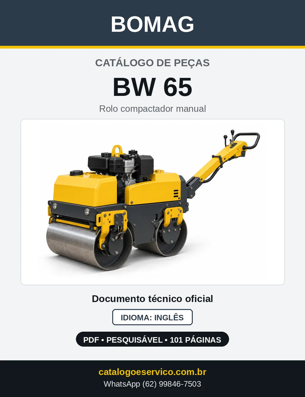 Capa do Catálogo de Peças Bomag BW 65 em PDF