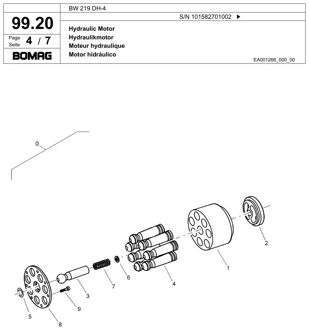 Catalogo De Peças BOMAG - BW219 DH-4 - Roller — vista explodida