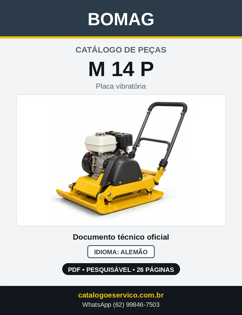Capa do Catálogo de Peças Bomag M 14 P em PDF
