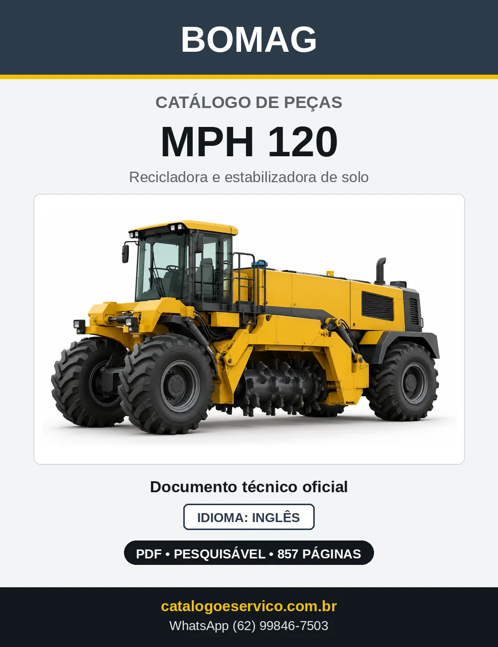 Capa do Catálogo de Peças Bomag MPH 120 em PDF