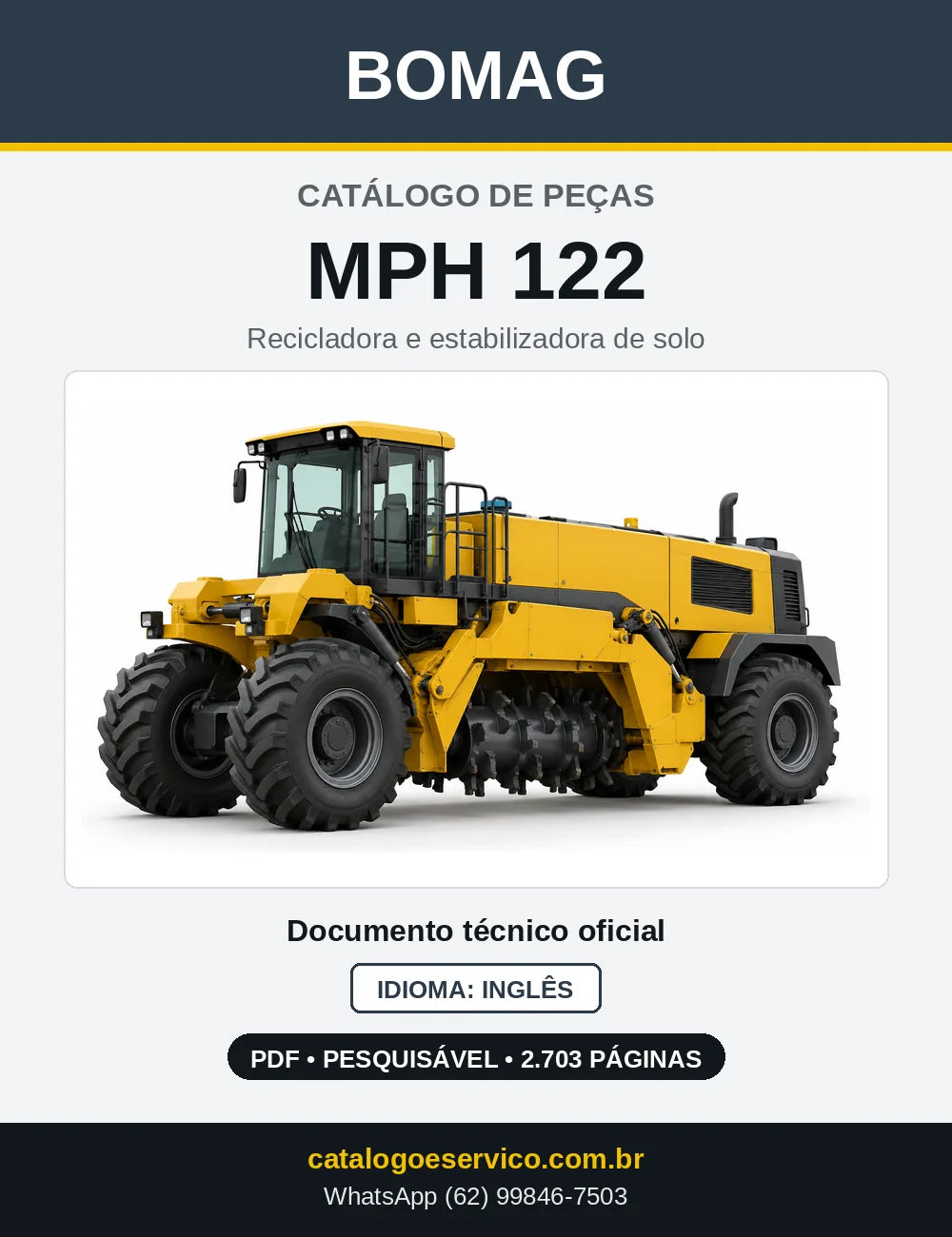 Capa do Catálogo de Peças Bomag MPH 122 em PDF