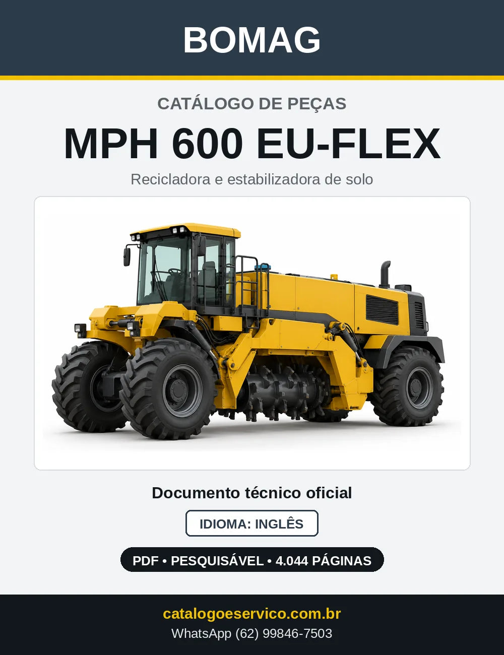 Capa do Catálogo de Peças Bomag MPH 600 EU-FLEX em PDF
