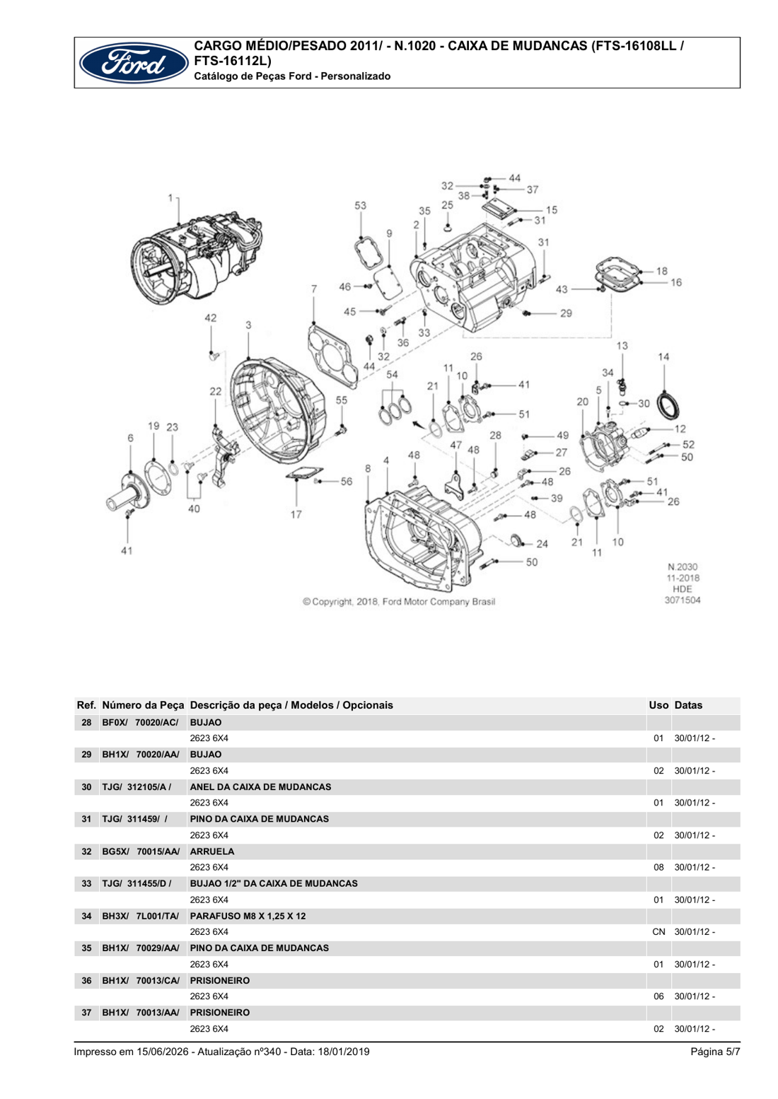 Catálogo de Peças Caminhão Ford Cargo 2623