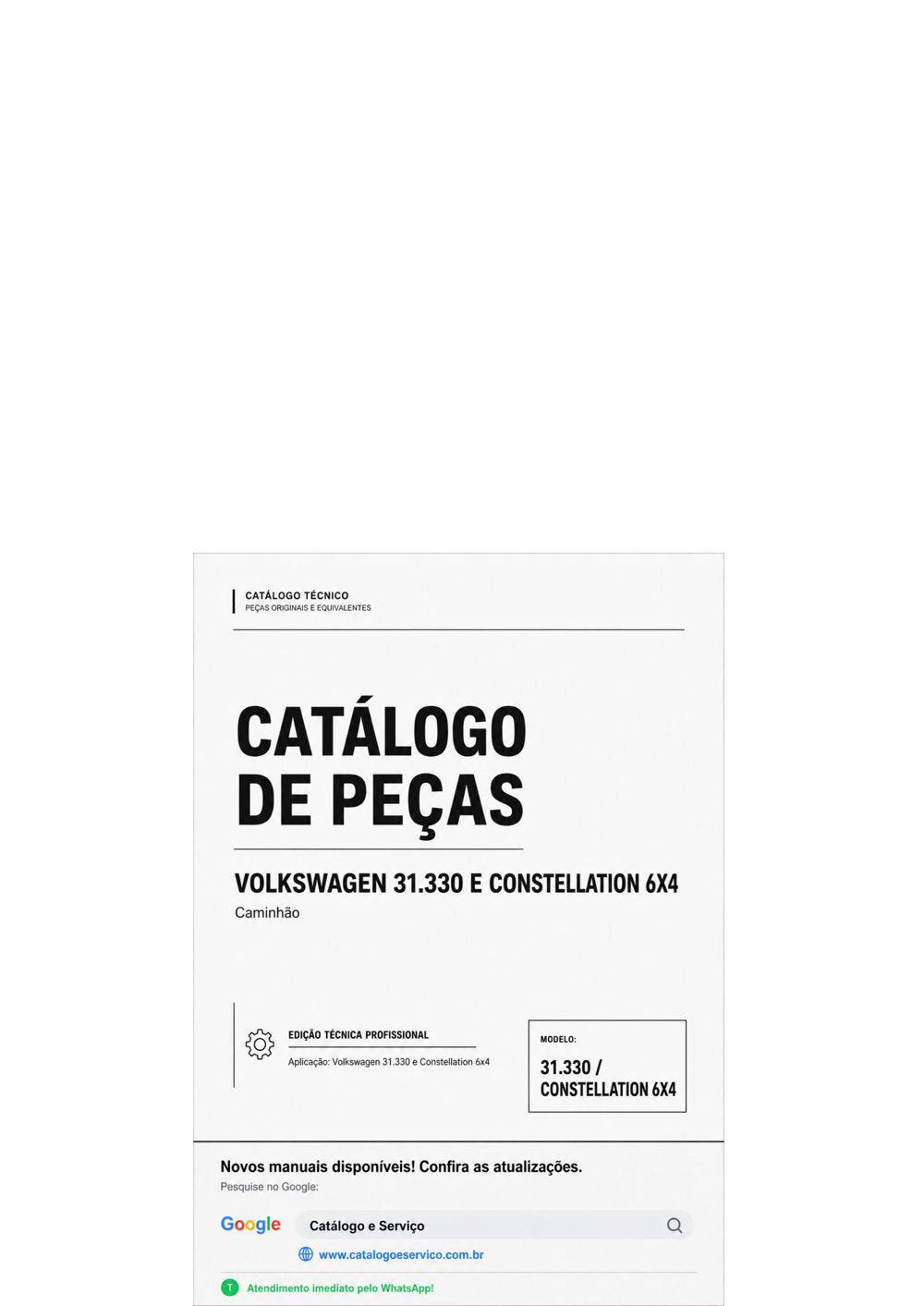 Catálogo de Peças Caminhão Volkswagen 31.330 Constellation 6x4