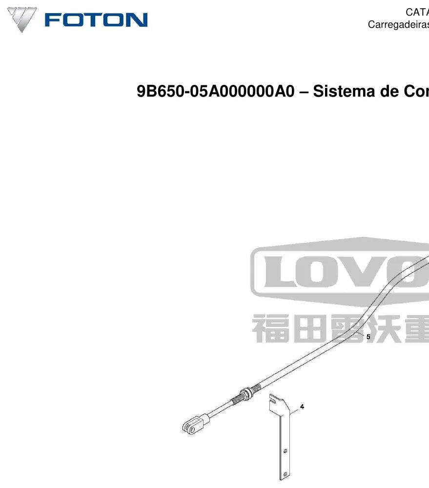 Detalhe de conjunto do Catálogo de Peças Foton Lovol FL917F com as referências de fábrica