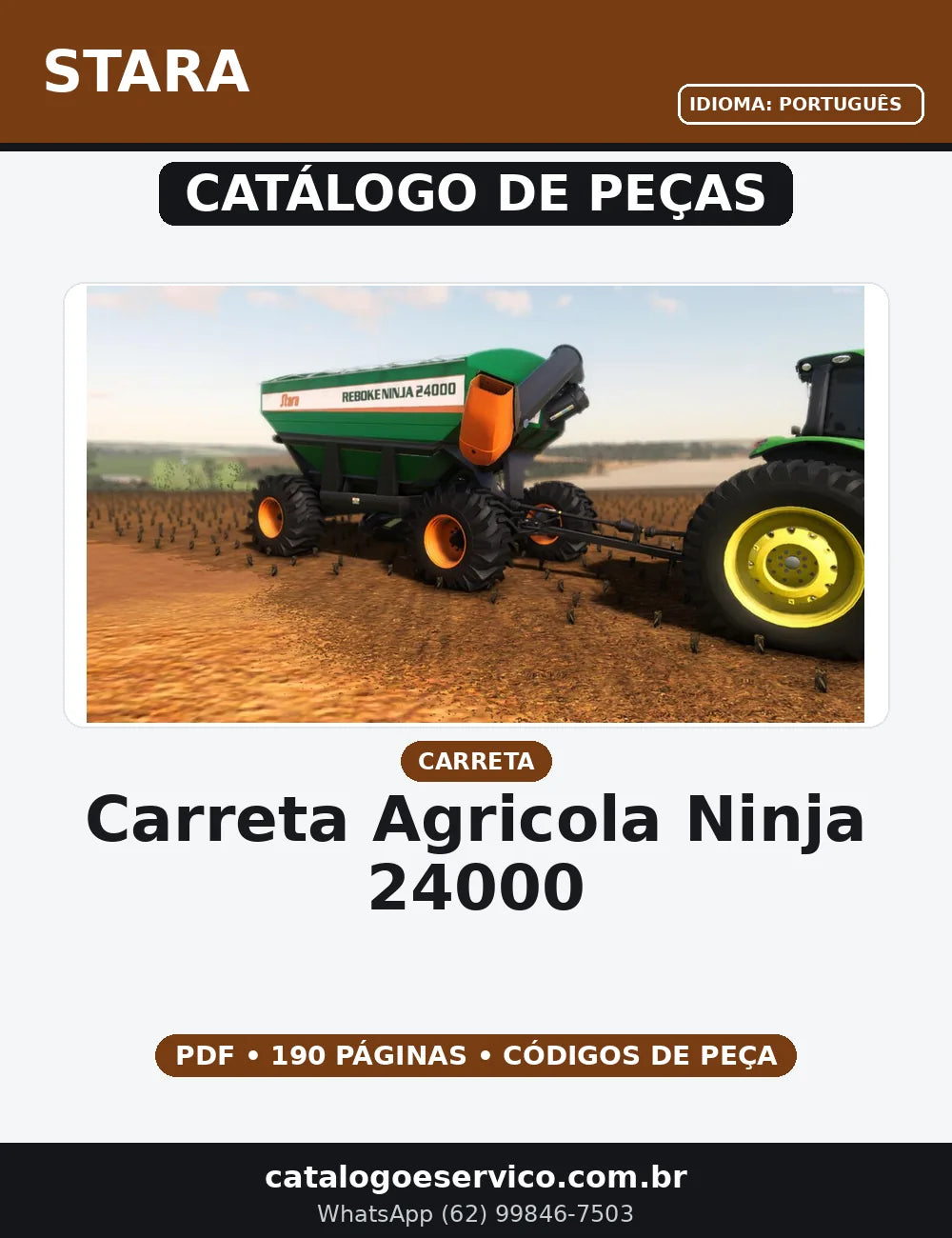 CATALOGO DE PEÇAS CARRETA AGRICOLA STARA - NINJA 24000 — capa do catálogo de peças
