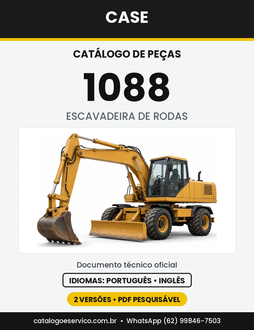 Catálogo de Peças Case 1088P4A (Séries 9601 a 9699 e 9701 em Diante) — capa do catálogo em PDF