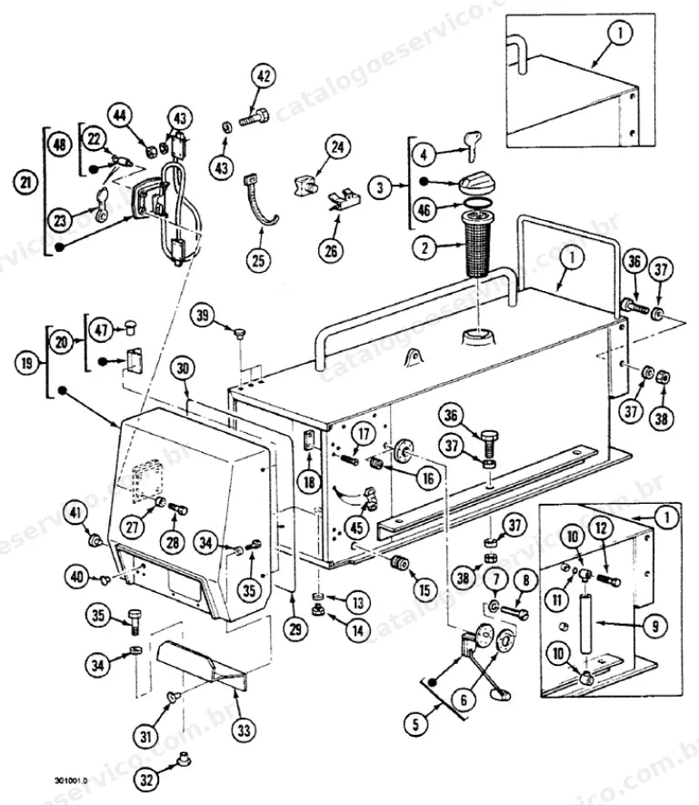 Catálogo de Peças Case 1088 (CK, CL, CS, MAXI) — vista explodida de peças, imagem 1