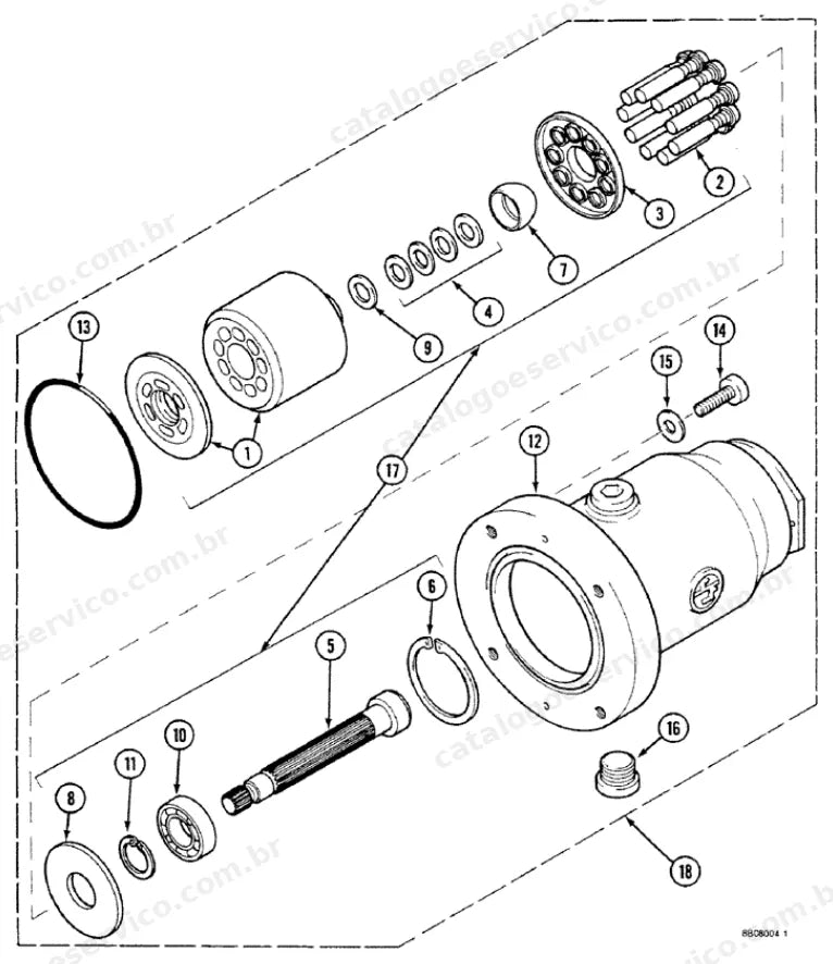Catálogo de Peças Case 1088 (CK, CL, CS, MAXI) — vista explodida de peças, imagem 4