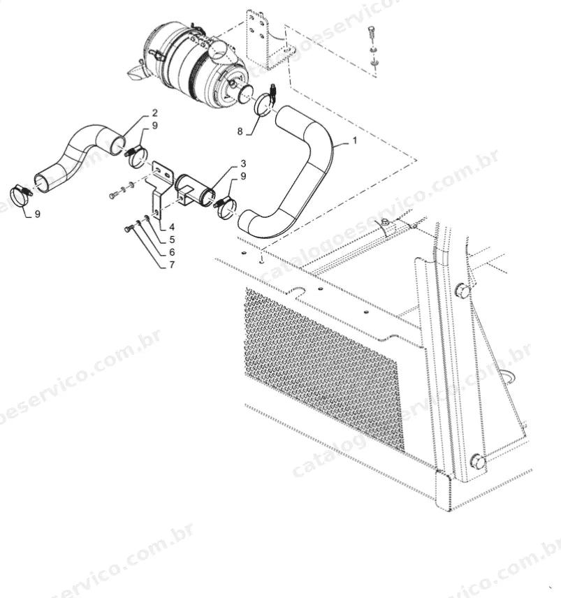 Catálogo de Peças Case 1107EX — vista explodida de peças, imagem 2