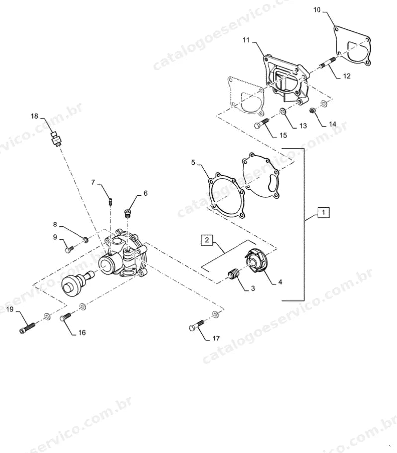 Catálogo de Peças Case 1107EX — vista explodida de peças, imagem 3