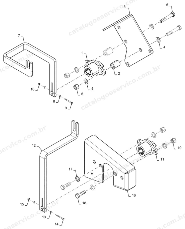 Catálogo de Peças Case 1121G — vista explodida de peças, imagem 4