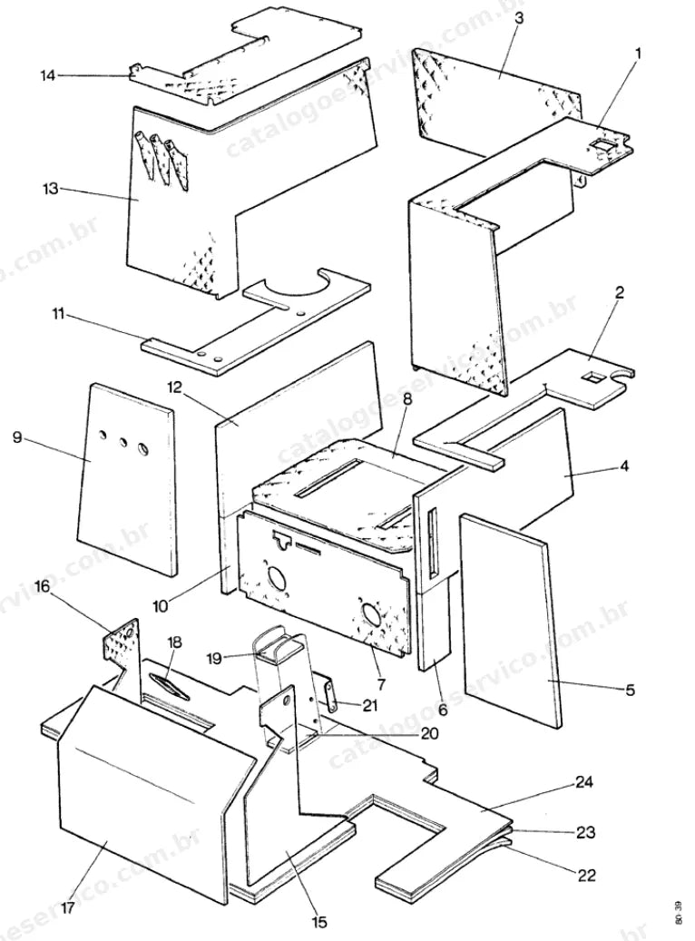 Catálogo de Peças Case 1150C — vista explodida de peças, imagem 4