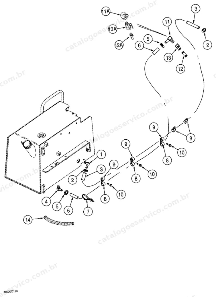 Catálogo de Peças Case 1150G — vista explodida de peças, imagem 2