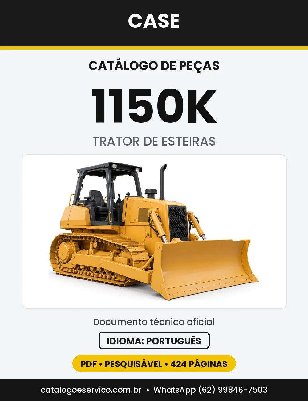 Catálogo de Peças Case 1150K Série 3 — capa do catálogo em PDF