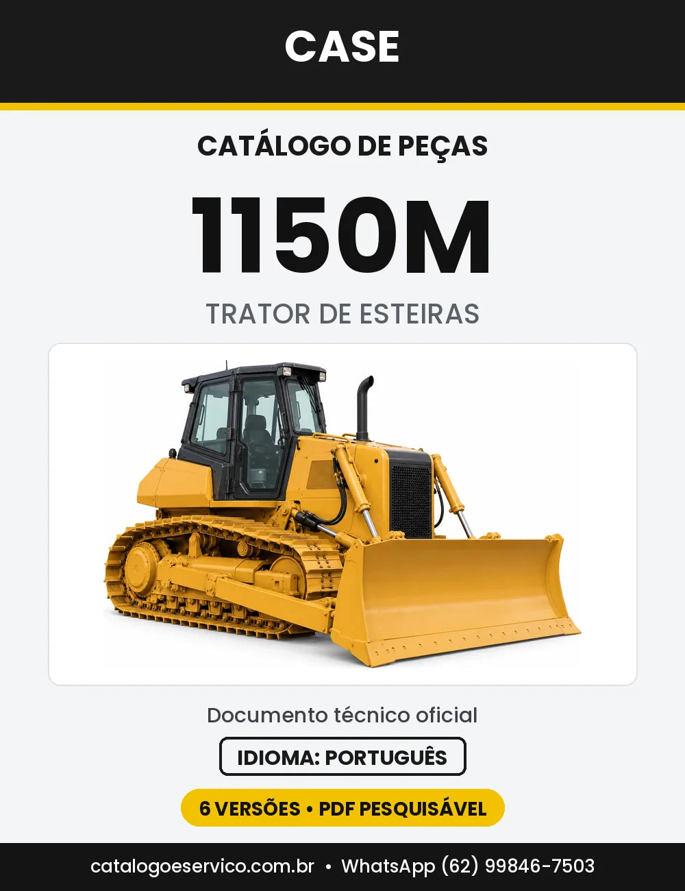 Catálogo de Peças Case 1150M (LT, WT, WT-LGP) — capa do catálogo em PDF