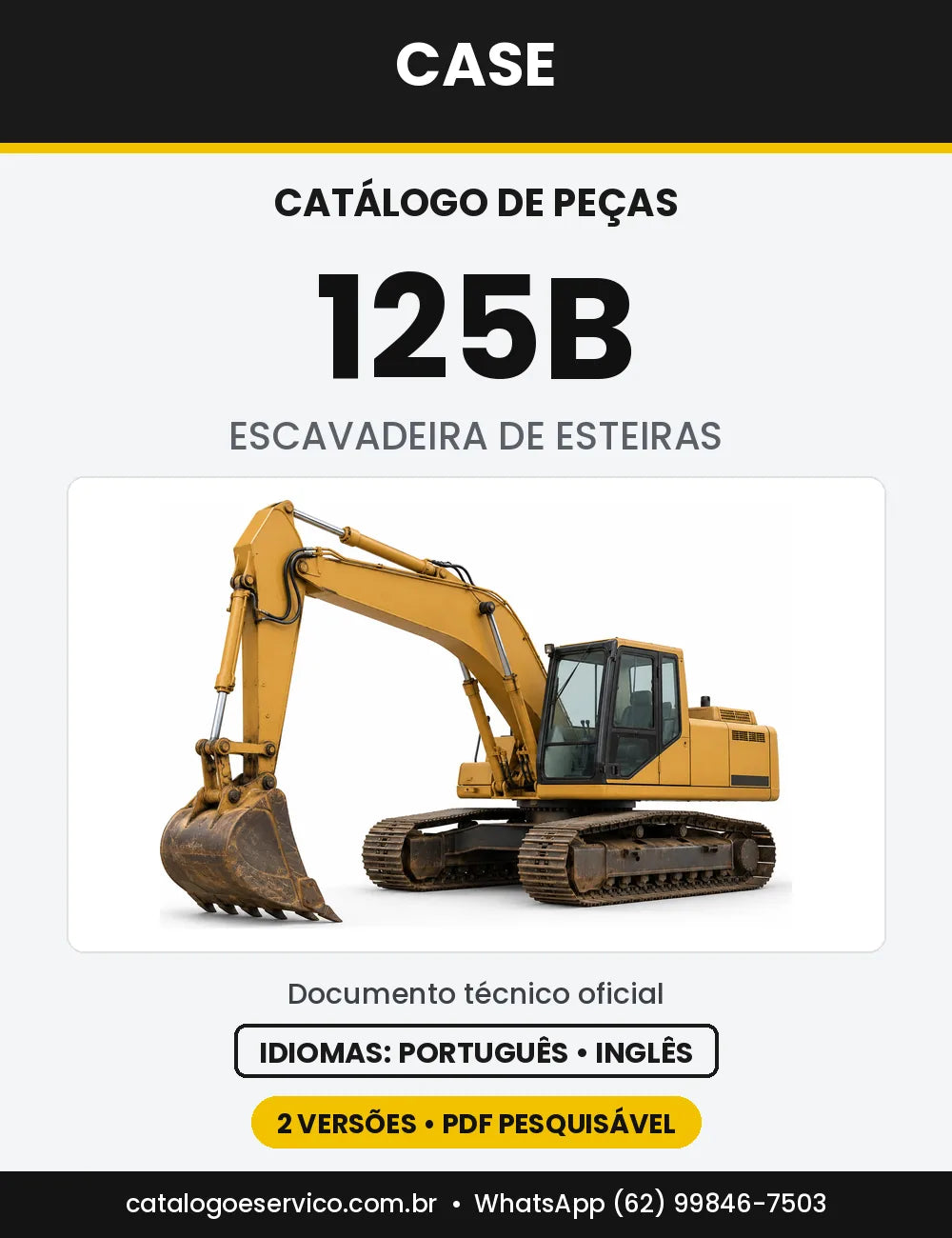 Catálogo de Peças Case 125B (América do Norte e BFG Plataforma Fixa) — capa do catálogo em PDF