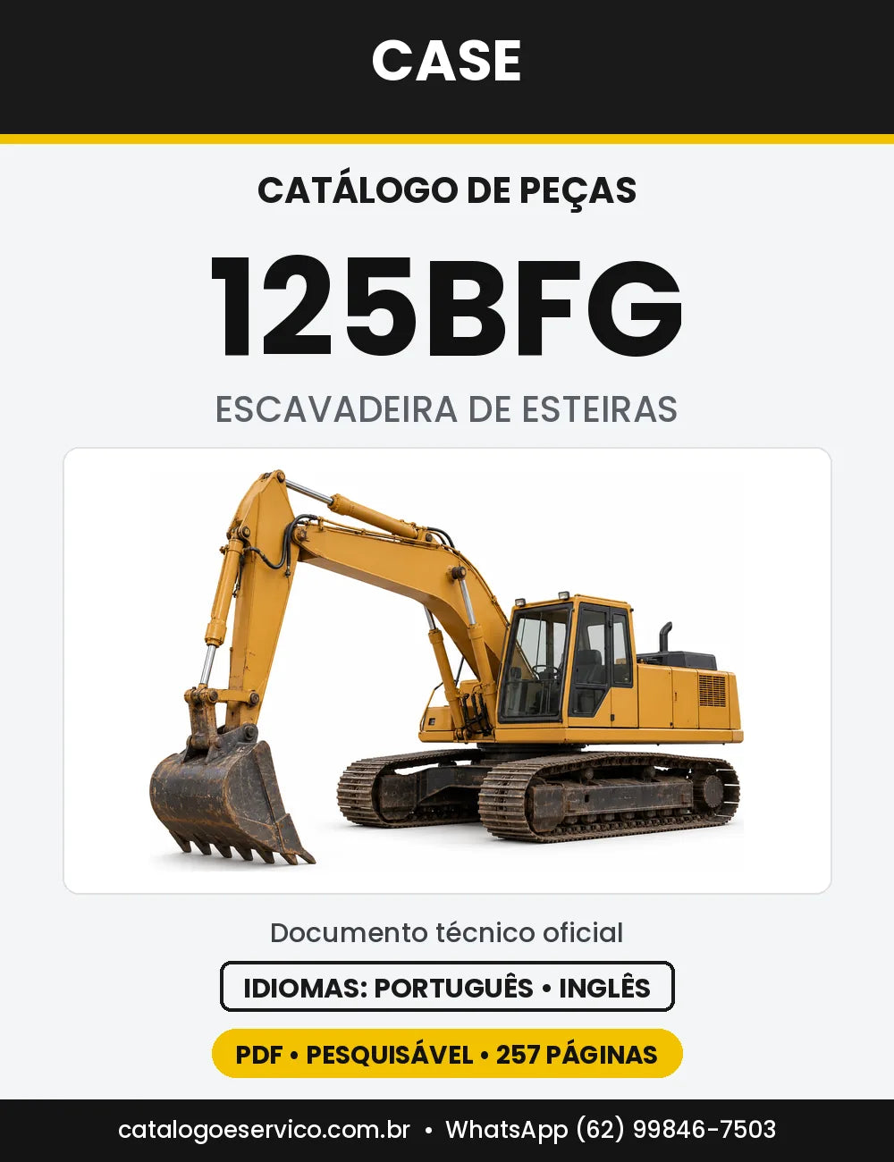 Catálogo de Peças Case 125B (América do Norte e BFG Plataforma Fixa) — versão 125BFG — plataforma fixa (1985-1992)