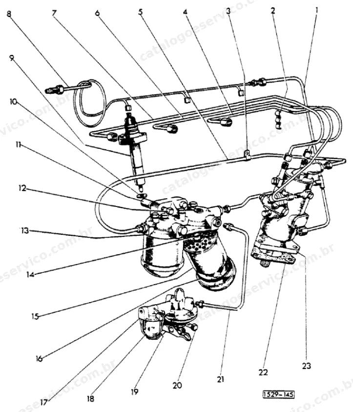 Catálogo de Peças Case 1529 (Padrão e Motor Deutz) — vista explodida de peças, imagem 1