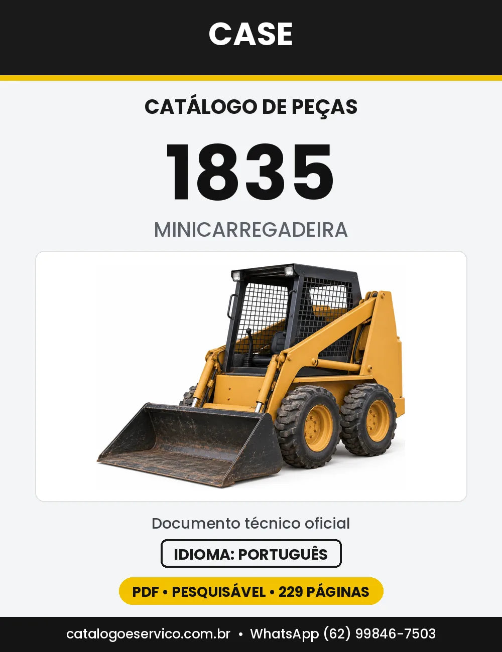 Catálogo de Peças Case 1835 — capa do catálogo em PDF