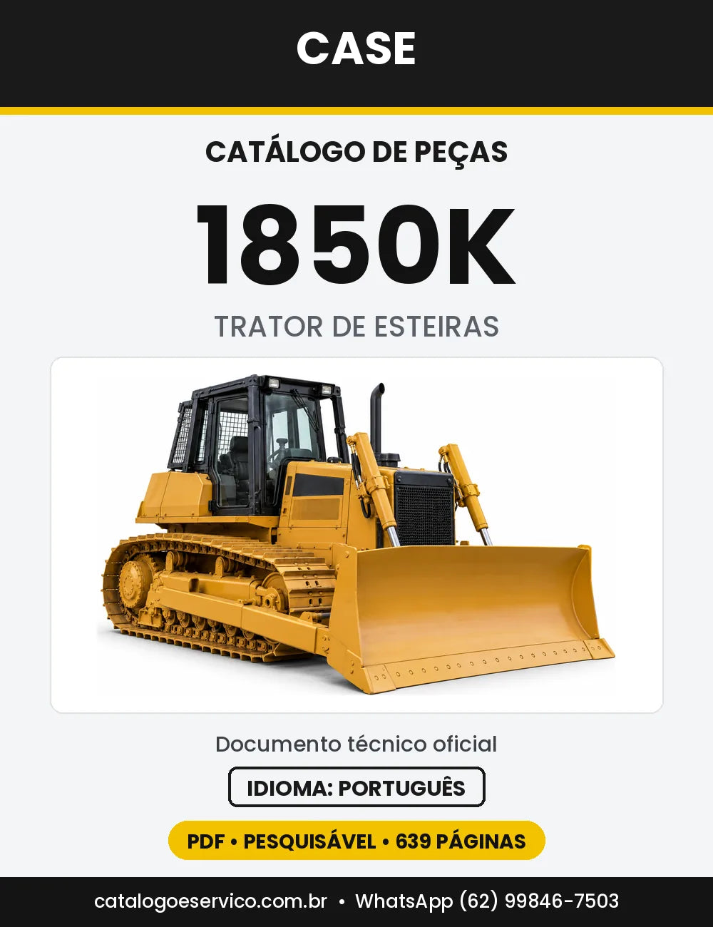 Catálogo de Peças Case 1850K Série 3 — capa do catálogo em PDF