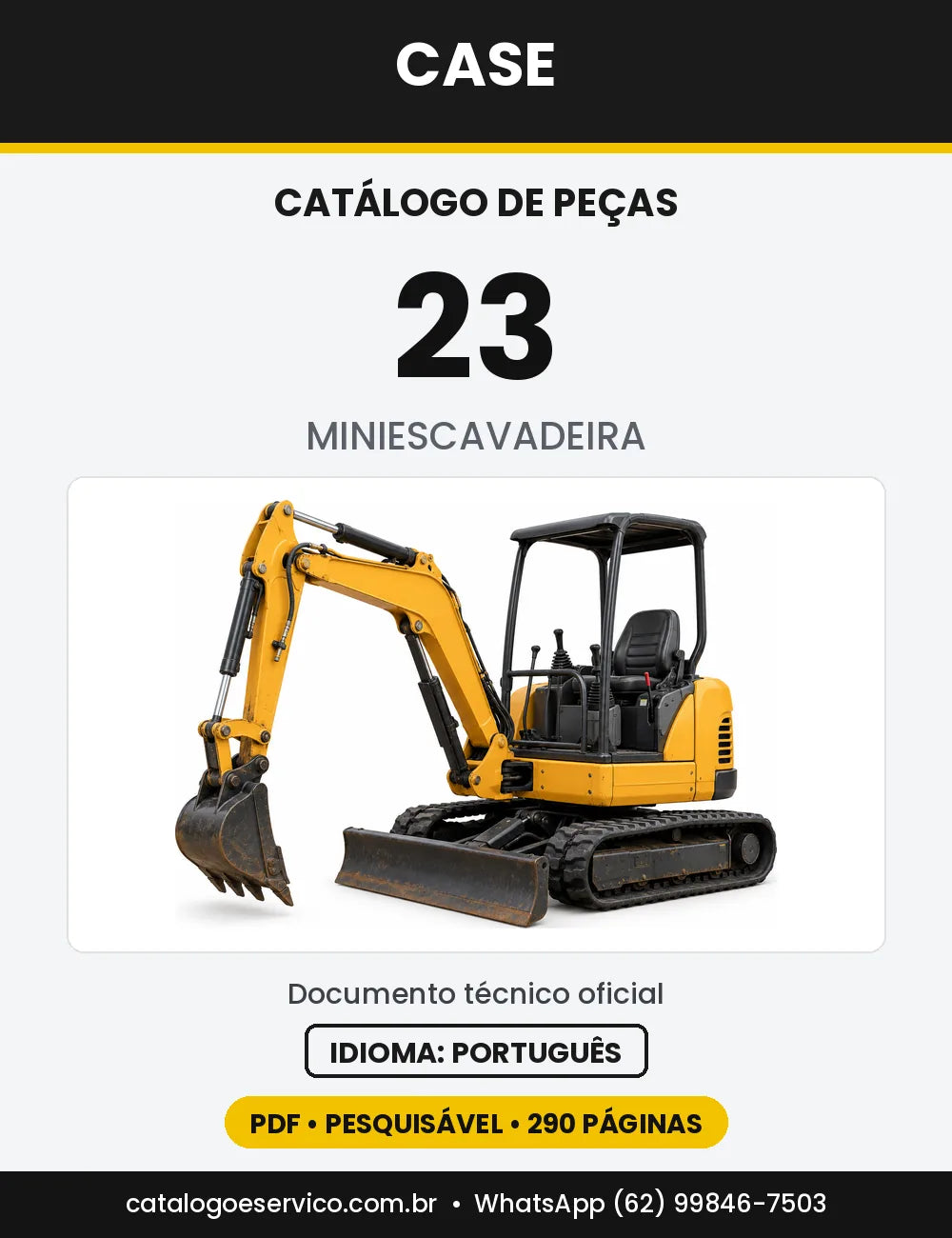 Catálogo de Peças Case 23 — capa do catálogo em PDF
