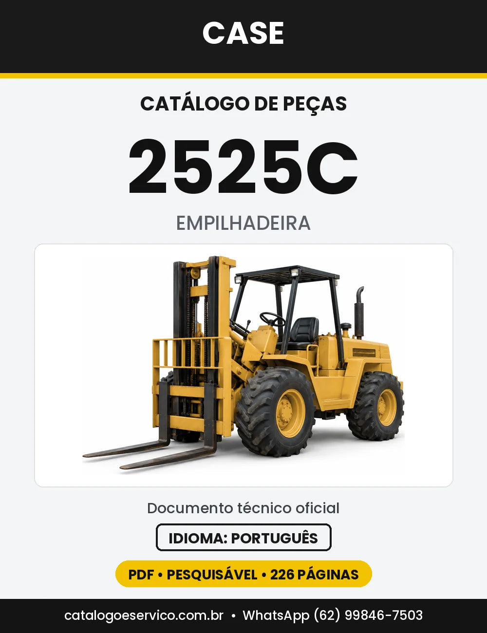 Catálogo de Peças Case 2525C — capa do catálogo em PDF