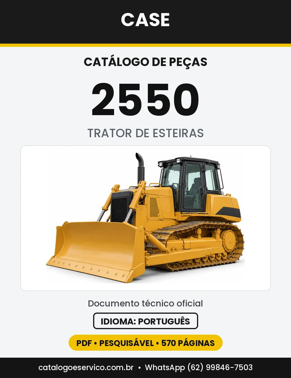 Catálogo de Peças Case 2550 — capa do catálogo em PDF