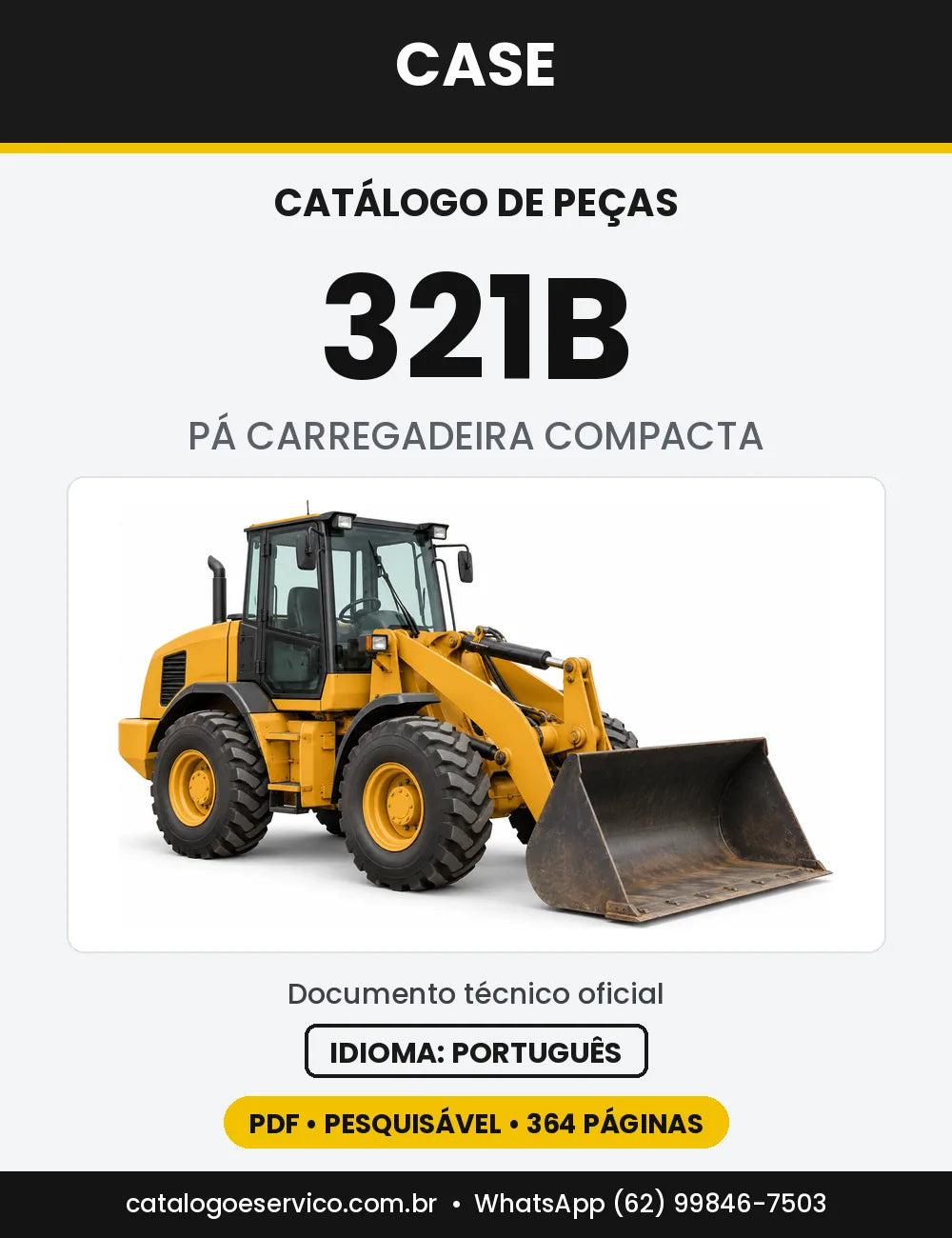 Catálogo de Peças Case 321B — capa do catálogo em PDF