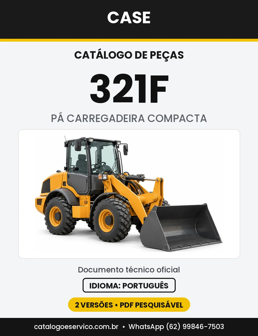 Catálogo de Peças Case 321F (HS ZB e STD ZB) — capa do catálogo em PDF